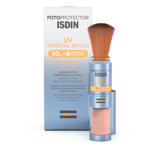 Fotoprotector Facial Isdin Uv Mineral Brush Spf 50 Tubo Con Aplicador En Brocha x 2 gr