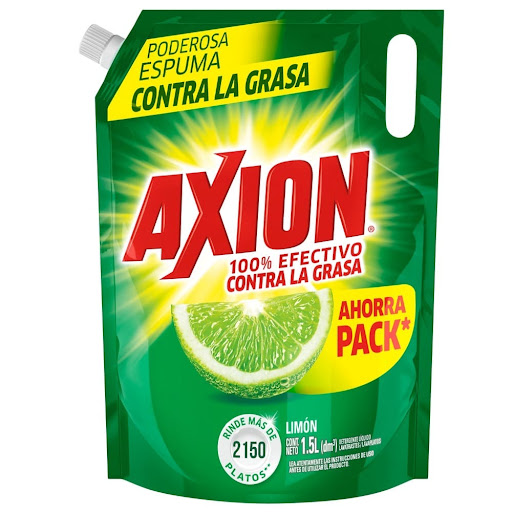 Lavaloza Axion Detergente Liquido Limon Bolsa x 1.5 l