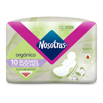 Toallas Higiénicas Nosotras Buenas Noches Orgánica Paquete x 10 und  