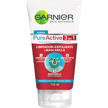 Gel limpiador Garnier 3 en 1 Arcilla x 150 ml  
