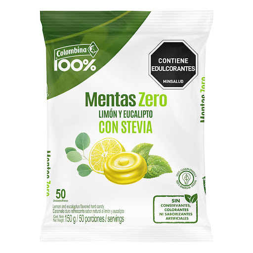 Mentas Colombina Sin Azúcar Limón Eucalipto x 50 und