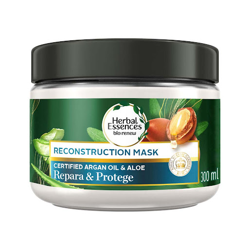 Mascarilla Intensiva Herbal Essences Bio:Renew Aceite de Argán y Aloe Frasco x 300 ml