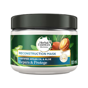 Mascarilla Intensiva Herbal Essences Bio:Renew Aceite de Argán y Aloe Frasco x 300 ml  