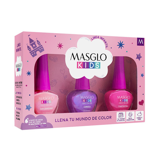 Kit Esmaltes Masglo   Princesa Kids x 3 und