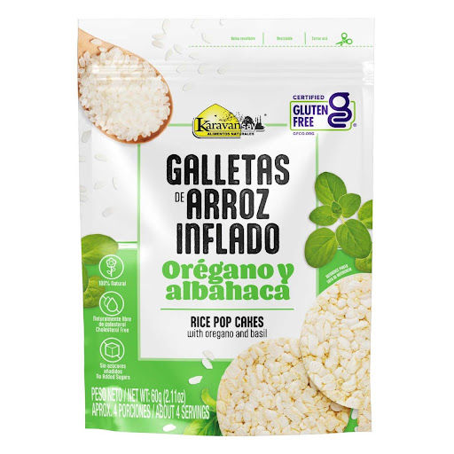 Galletas Karavansay Arroz Inflado Especias Natural Paquete 60 gr x 12 und