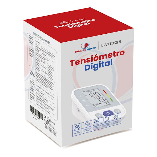 TENSIOMETRO DIGITAL LATIDOS CORAZON MEDICO CM-BPM-30A Corazón Médico  x 1 Monitor de presión arterial de brazo de dobleusuario y capacidad de almacenamiento dehasta 120 resultados para cada uno. Cuentacon indicador de la presión arterial deacuerdo a estándares de la OMS, in