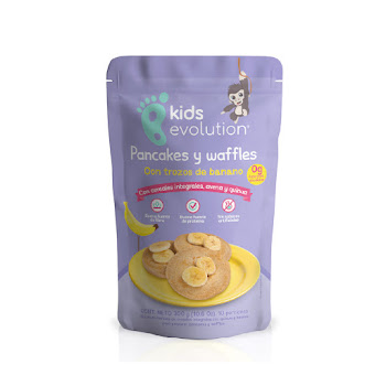 Harina Para Pancakes Y Waffles Kids Evolution Con Quinua Y Trozos De Banano Liofilizados x 300 gr  
