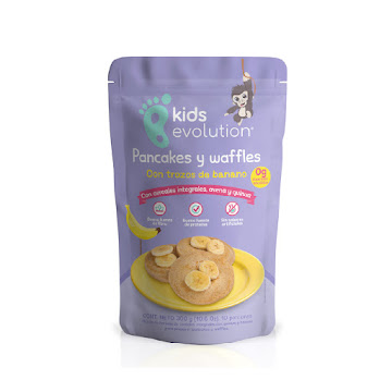Harina Para Pancakes Y Waffles Kids Evolution Con Quinua Y Trozos De Banano Liofilizados x 300 gr  