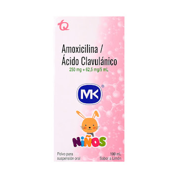 Amoxicilina + Ácido Clavulánico MK 250 mg/62,5mg Frasco x 100 ml  