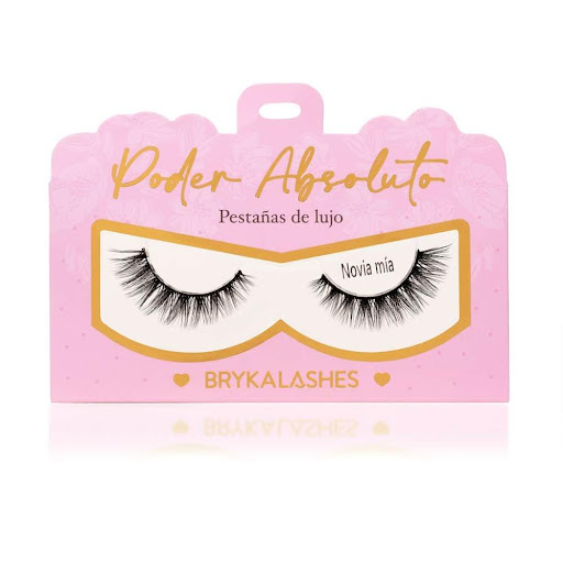 Pestañas Postizas  presentación en par - Novia mía Bryka Caja x 1par Pestañas enteras 3D con banda suave, reutilizables entre 10 y 15 posturas. Livianas y de efecto agatado, elaboradas en falso pelo mink, crespas, despeinadas y multicapas. Cortas en el lagrimal y larga