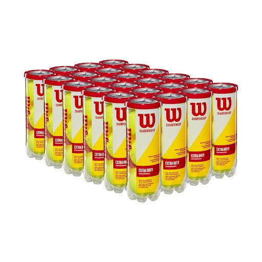 Caja Pelotas de Tenis Wilson Championship Extra Duty 3P X 24T Wilson Caja x 24 Modelo: Extra DutyDIVERSIDAD Las pelotas Wilson Championship vienen en tres modelos distintos:Championship Extra Duty: Rendimiento óptimo y durabilidad en pistas duras.Championship Regular Duty: Rendi