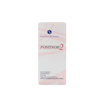 Postinor 2 Levonorgestrel 0.75 mg Gedeon Caja x 2 Comprimidos  