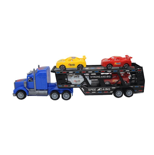Tractromula Aing Con Carros Fricción Base Y Tapa Plasticos Asociados  x 1 Transportador de vehículos con diseño resistente y detalles realistas. Incluye carros de fricción para mayor diversión.