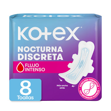 Toallas Femeninas Kotex Día y Noche Nocturna Paquete x 8 und  