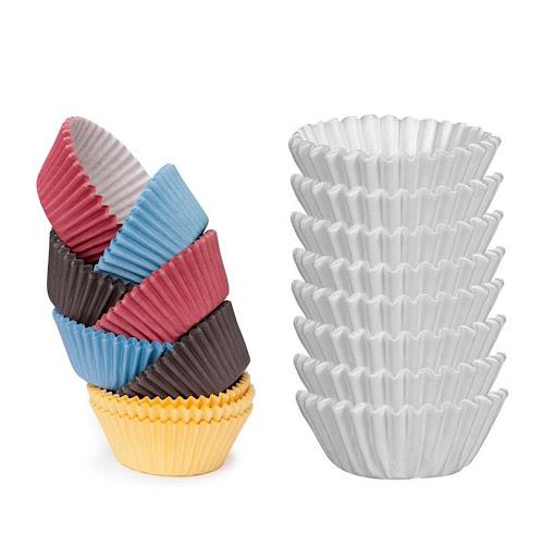 Combo Moldes De Papel Delicia 4 cm Surtido 400 Piezas Blanco/Color Tescoma Caja x 400 Molde Papel Blanco DELICIA 4 cm, 200 pcsExcelente para Hornear y servir alimentos preparados.Molde Papel Color DELICIA 4 cm, 200 pcs:Excelente para hornear y servir mini muffins y pequeÏos dulces.