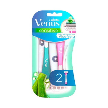 Cuchilla de Afeitar Mujer Gillette Venus Sensitive con Aloe Blíster x 2 und  