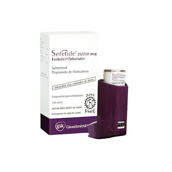 Seretide Salmeterol + Propionato de Fluticasona 25/250mcg Gsk Inhalador Frasco x 120 Dosis  