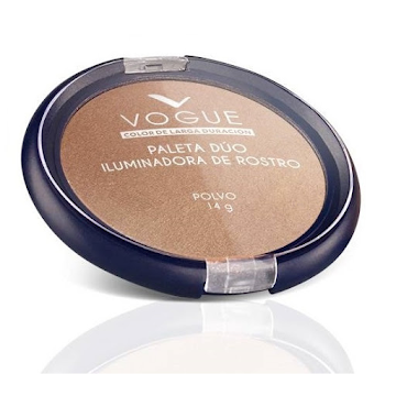 Paleta Duo Vogue Iluminador Rostro Dorado x 14 gr  