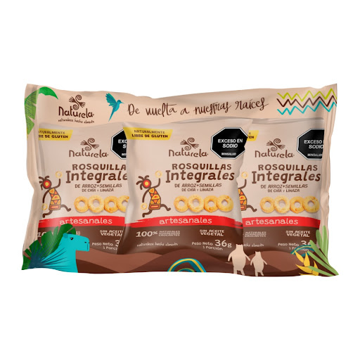 Rosquitas de Arroz Naturela Chía y Linaza Paquete x 6 und