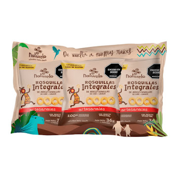 Rosquitas de Arroz Naturela Chía y Linaza Paquete x 6 und  