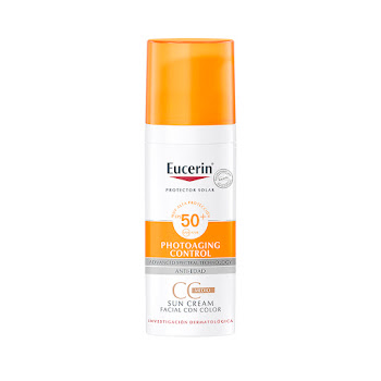 Protector Solar Facial Eucerin Antiedad Sun Photoaging Control Con Color Medio Fps 50+ x 50 ml  