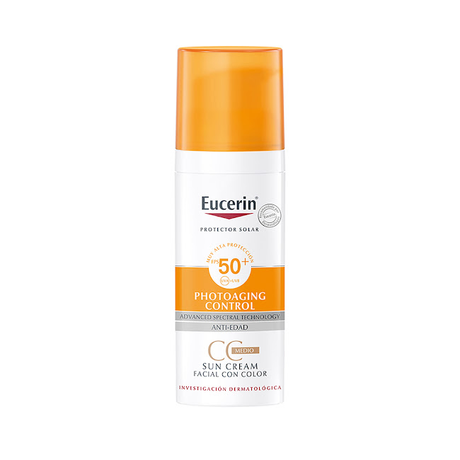 Protector Solar Facial Eucerin Antiedad Sun Photoaging Control Con Color Medio Fps 50+ x 50 ml  