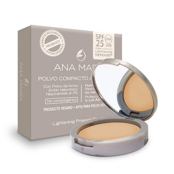 Polvo Compacto Aclarante Ana María Spf 25 Avellana x 15 gr  