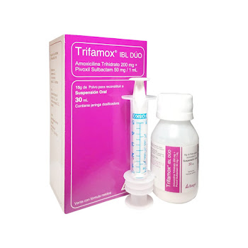 Trifamox IBL Dúo Amoxicilina + Pivoxil Sulbactam 200mg/50mg Bagó Frasco x 30 ml  