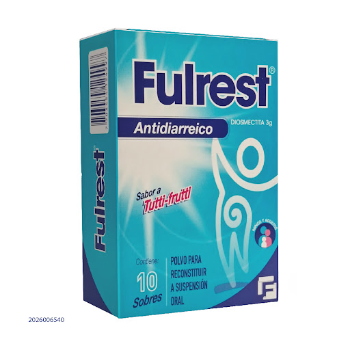 Fulrest Diosmectita 3gr Sabor Tutti Frutti Farma de Colombia Caja x 10 Sobres