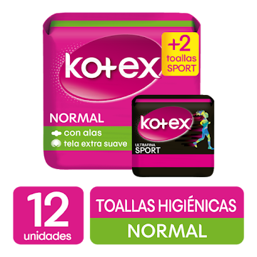 Toallas Intimas Kotex Normal x 12 und  
