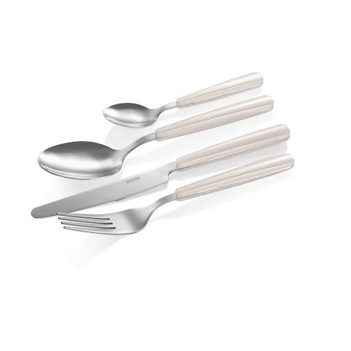 Juego De Cubiertos 16 Pcs Blanco  Fancy Home Tescoma Caja x 16 Juego de cubiertos 16 Piezas Composición:4 Cuchillos mesa 4 Tenedores mesa 4 Cucharas mesa 4 Cucharitas café Fabricado en acero inoxidable de alta calidadElegante mango de plástico resistenteLámina co