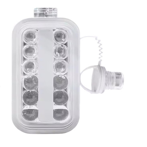 Botella Hielera Portatil Practica Y Compacta UNIMARC Unidad x 1 ¡Disfruta de bebidas frías en cualquier momento con esta innovadora botella hielera 2 en 1! Su diseño portátil y multifuncional te permite fabricar cubos y bolas de hielo de manera fácil y rápida. Con