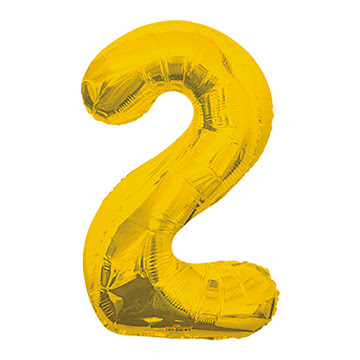 Globo Sempertex Metálico Número 2 Dorado x 1 und  