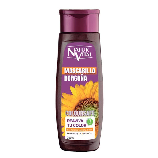 Mascarilla Capilar Naturvital Coloursafe Borgoña x 300 mL NATURVITAL Frasco x 1 Und