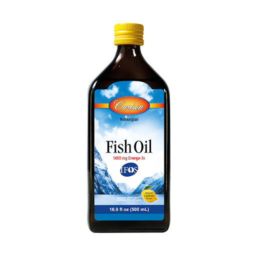 Fish Oil Omega-3s 1600 mg Carlson Labs Jarabe Sabor Limón Frasco x 500 ml