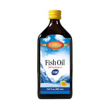 Fish Oil Ácidos Grasos + EPA + DHA + Vitamina E 1600mg/800mg/500mg/10UI Carlson Labs Frasco x 500 ml  