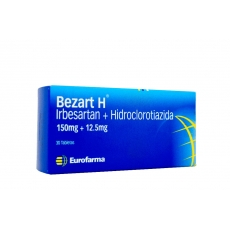 Bezart H Irbesartan + Hidroclorotiazida 150mg/12.5mg Eurofarma Caja x 30 Tabletas  