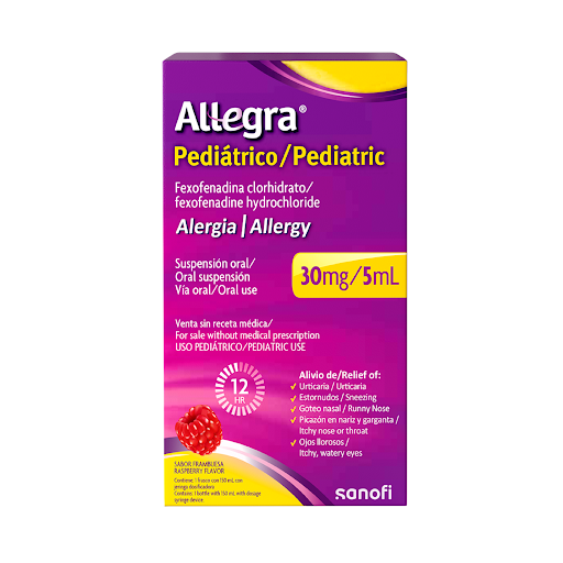 Allegra Pediátrico Fexofenadina 30mg/5ml Sanofi Frasco x 150 ml