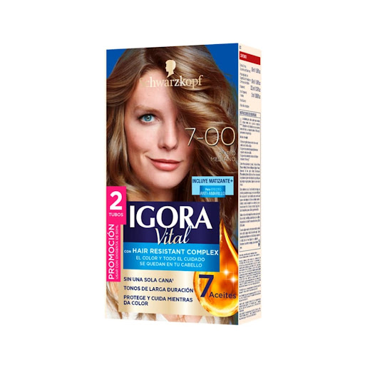 Tinte Igora Vital 7-00 Rubio Mediano Caja x 1 und