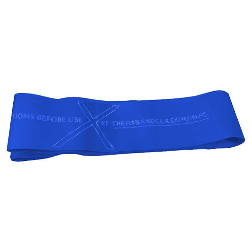 Banda Elástica Clx Azul Thera-Band Theraband UN x 1 Cinta profesional de resistencia sin látex, con bucles consecutivos CLX que permiten un agarre múltiple sin accesorios adicionales. El nivel Azul (resistencia alta) es ideal para entrenamientos exig