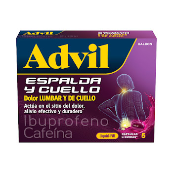 Advil Espalda Y Cuello   Ibuprofeno + Cafeina Haleon Caja x 5 Capsulas  