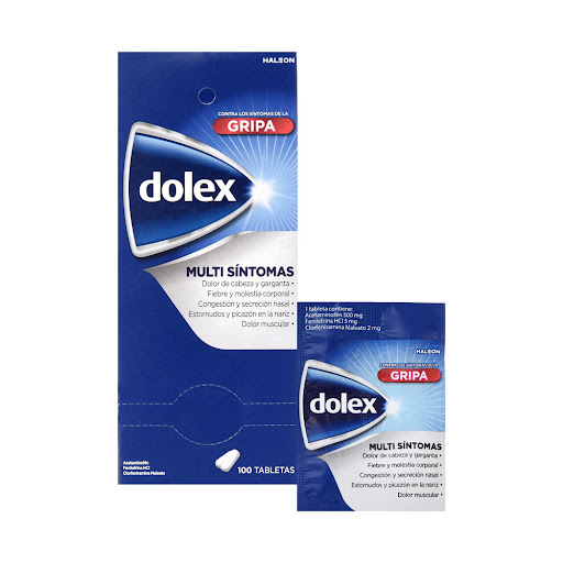 Dolex Gripa Acetaminofén + Fenilefrina HCI + Clorfeniramina 500mg/5mg Fracción Blíster x 4 Cápsulas