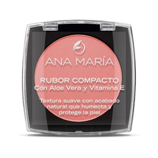 RUBOR ANA MARIA COMPACTO SALMON ESTUCHE X 4.5 G ANA MARIA ESTUCHE x 1 UND Ilumina y da vida al rostro, contiene Aloe Vera y Vitamina E. Textura suave con acabado natural que humecta y protege tu piel.