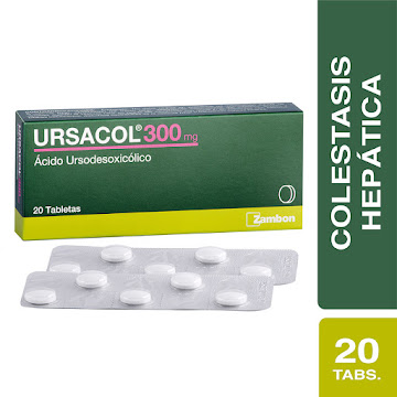Ursacol Ácido Ursodesoxicólico 300 mg Zambom Caja x 20 Tabletas  