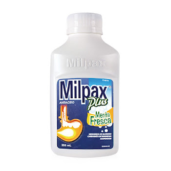Milpax Plus Menta Hidroxido de Aluminio + Magnesio + Alginato Frasco Antiacido x 355 ml  