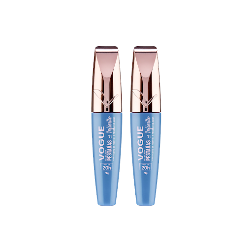 Combo Pestañina Vogue Pestañas Al Infinito a Prueba de Agua Negro 9g Pack x 2 und