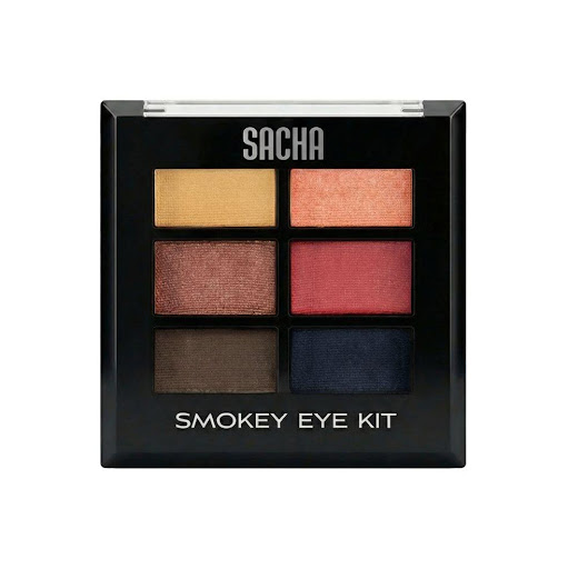 Kit De Sombras Smokey Black 6 Piece Eye Shadow X 8.8 Gr SACHA COSMETICS Estuche x 1 Colores ahumados coordinados profesionalmente especialmente combinados para crear el perfecto ojo ahumado sensual. Crea cualquier cosa desde un clásico ojo ahumado negro hasta un atrevido ojo ahumado 