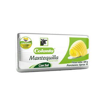 Mantequilla Colanta con   Sal x 125 gr  