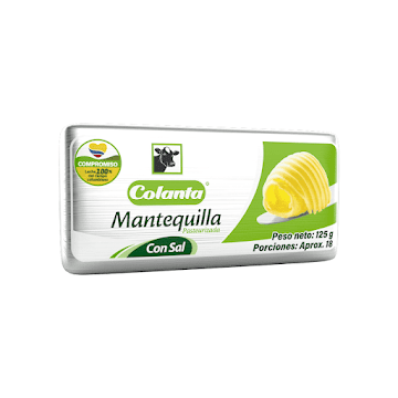 Mantequilla Colanta con   Sal x 125 gr  