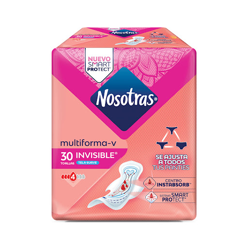 Toallas Higiénicas Nosotras Invisible Multiestilo Paquete x 30 und